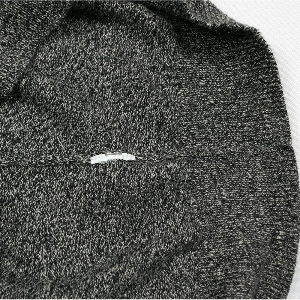 J.Crew Wool Knit Crew Sweater Men's L ~ Heathered Gray & Black ~ Lightweight EUC